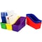 Storex Book Storage Bin, Plastic, Assorted - Red, Green, Blue, Yellow, Purple, 12.6 in H, 5.3 in W, 5 PK STX70105U06C - alternate 5